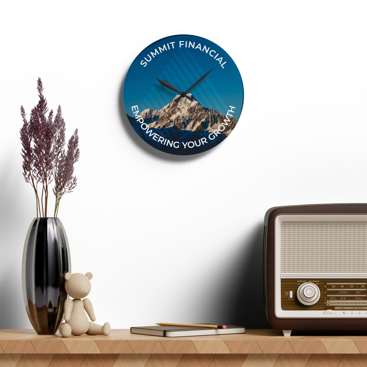 Summit Modern Acrylic Wall Clock for - Stylish Office Decor