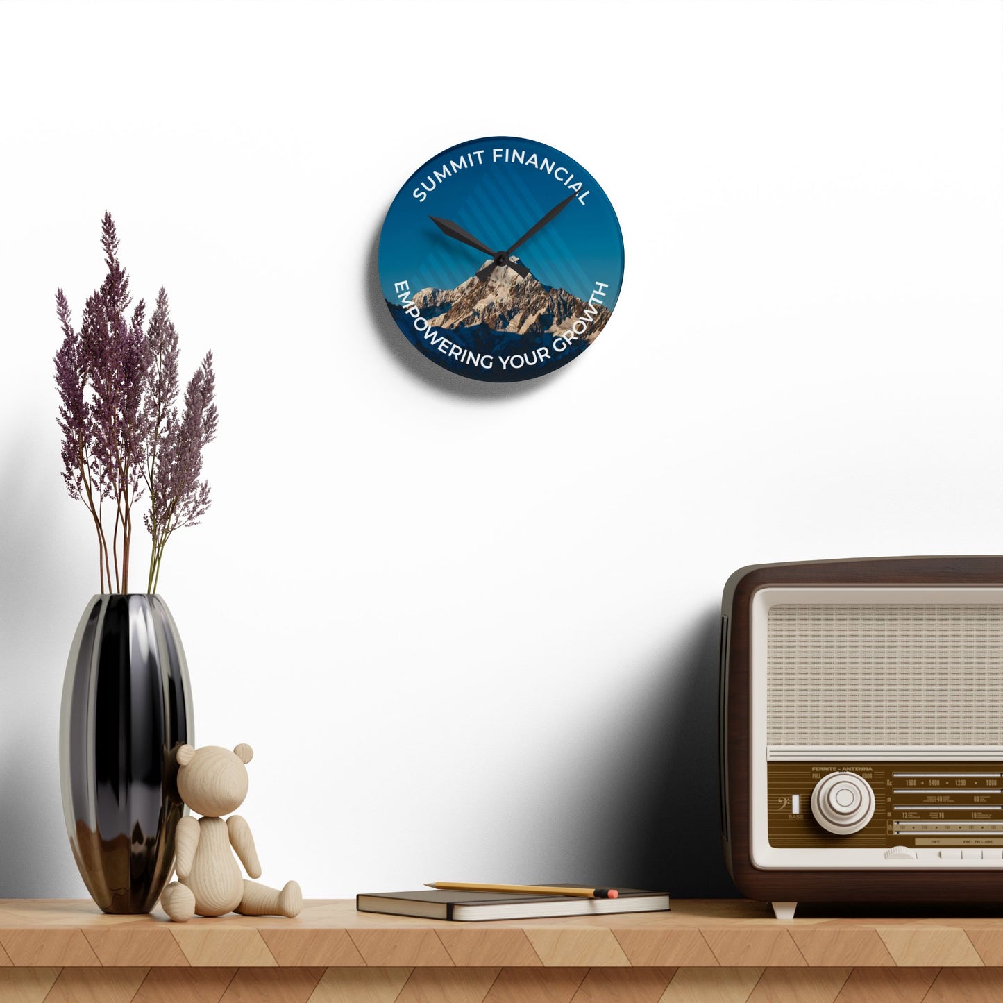 Summit Modern Acrylic Wall Clock for - Stylish Office Decor